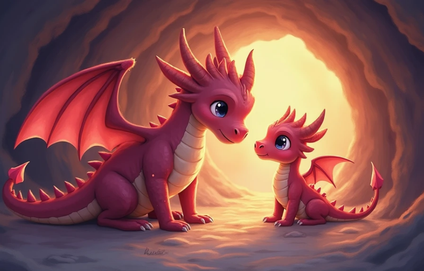 Дракончик Іскринка та його мама