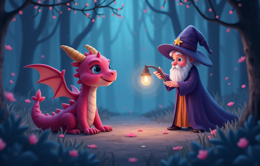 Дракончик Іскринка зустрів чаклуна